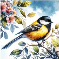 JACAROU - OISEAU ORIOLE 40 CM X 40 CM (15,75